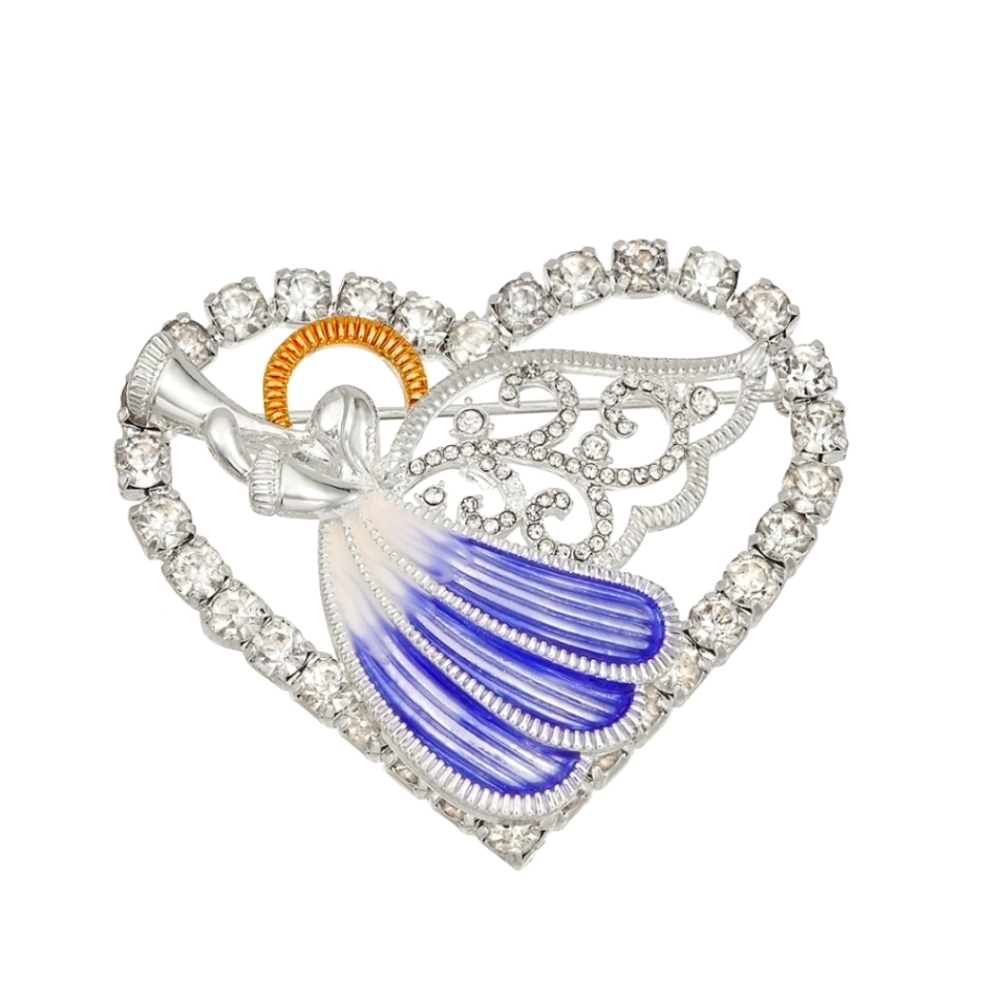 Napier Christmas Angel Heart Pin Brooch Pin Nwt - Picture 1 of 2